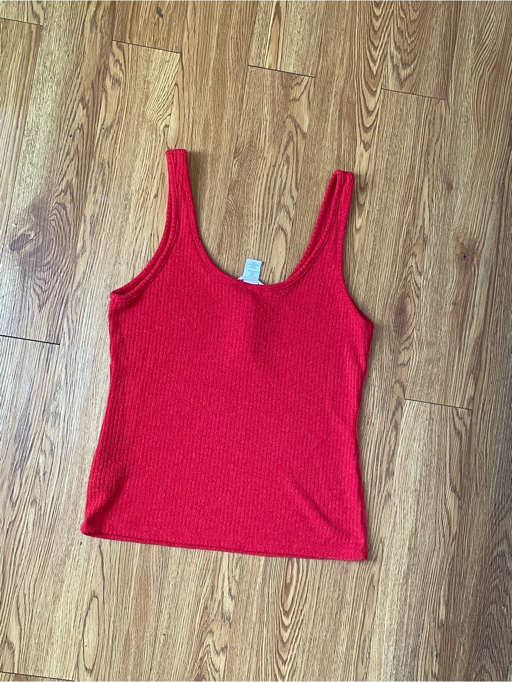 H&M Red Ribbed Tank with Button Front - Picture 7 of 7